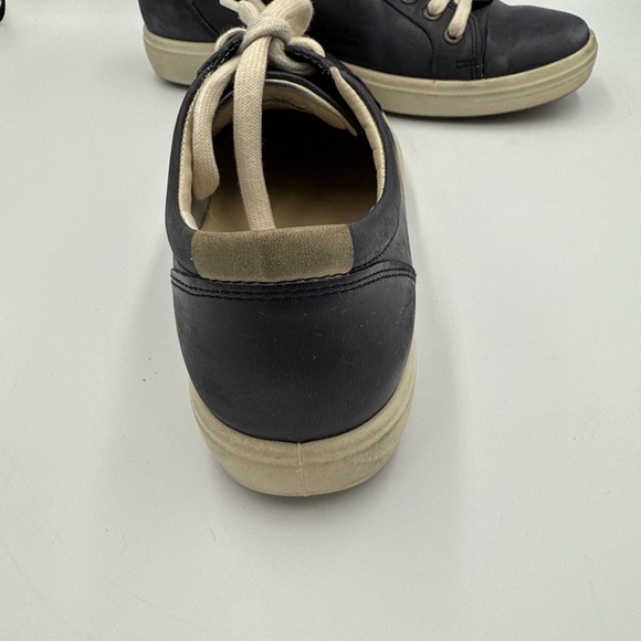 Ecco Womens Shoes Size 8.5 (39) Blue Leather Lace Up Comfort Casual Sneakers - Picture 7 of 16